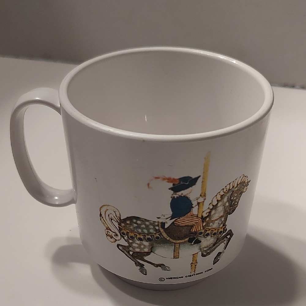 Vintage Holly Hobbie plastic cup from 1972, produced by American Greetings